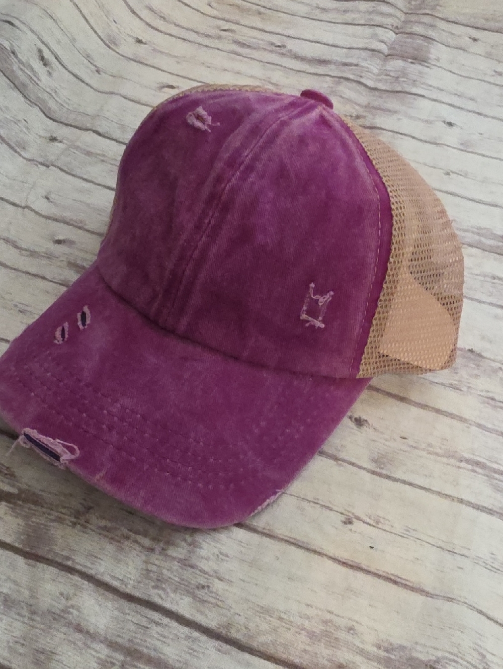 C.C Kids Grape and Beige Mesh Baseball Cap